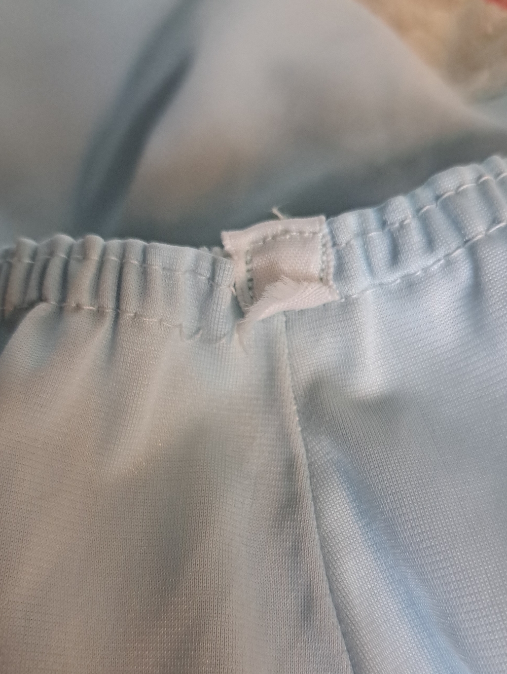 VTG CARESSE Pale Blue Lace-Trim Half Slip short nylon pin up chic glam S/M - Picture 8 of 8